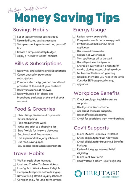 Heritage Credit Union - Smart Savings Checklist