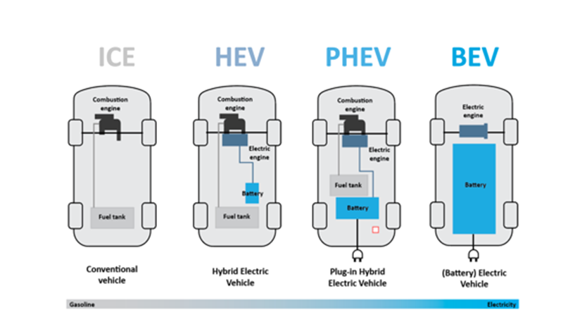 HEV vs PHEV vs BEV